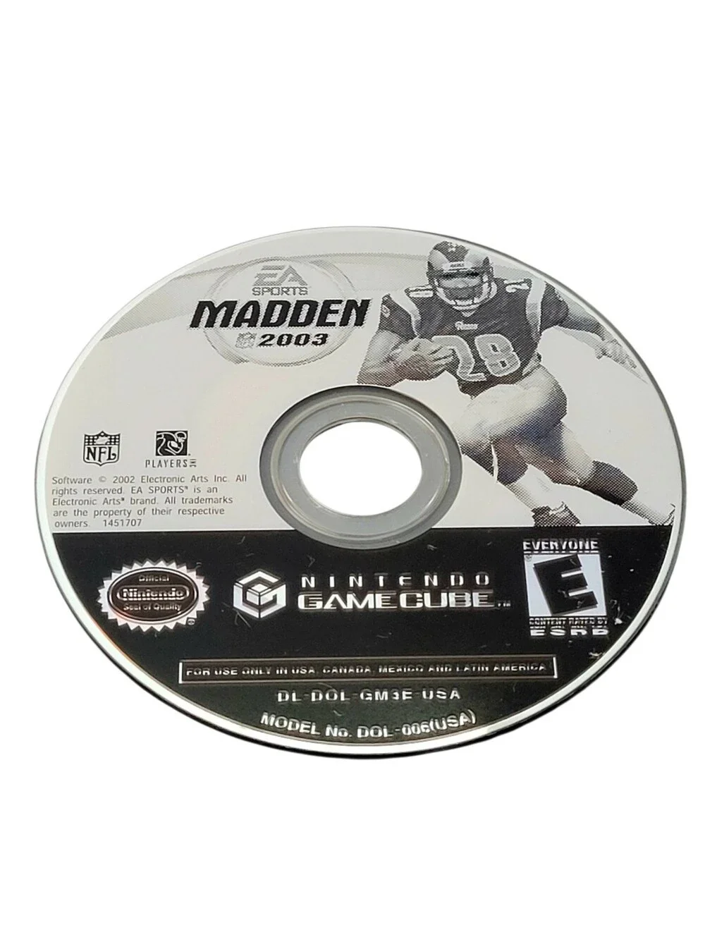 Madden NFL 2003 (Nintendo GameCube, 2002) DISC ONLY Includes Paper Sleeve. The p